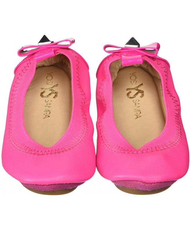Flats Kids' Selma with Patent Leather Heel Bow and Stud (Toddler) - Shocking Pink - CZ125RKJ2XP $92.00