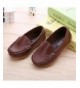 Loafers Toddler Synthetic Leather Loafers Little - Brown - CG189KWUOLZ $29.27