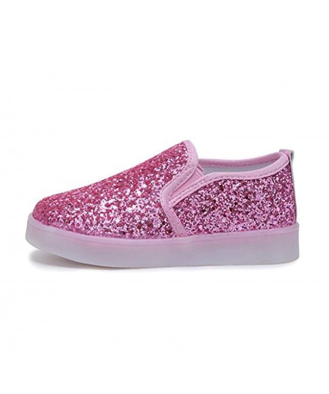Loafers Sequins Flashing Loafers Sneakers - Sequins Pink - CY189ADKH3Y $31.34