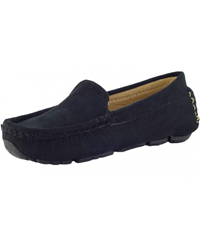 Loafers Girl's Boy's Suede Slip-on Loafers Casual Shoes(Toddler/Little Kid/Big Kid) - Black - CA129WMPPP3 $41.53