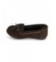 Loafers Kid's Moccasin Faux Soft Suede with Fur Lining Slippers Loafer Shoes - Brown - CR185YIUK54 $25.16