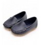 Loafers Boy's Girl's Soft Synthetic Leather Loafers Slip On Boat Dress Shoes/Sneakers/Flats - Dark Blue - CU17Z3AHMN3 $18.20
