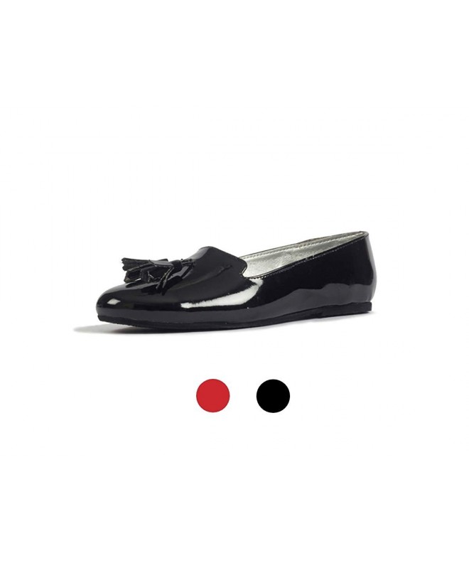 Loafers Letizia - Tassel Loafer Slip On Flat Shoes for Girls | Big Kids - Black Patent - C3188EK02ED $33.17