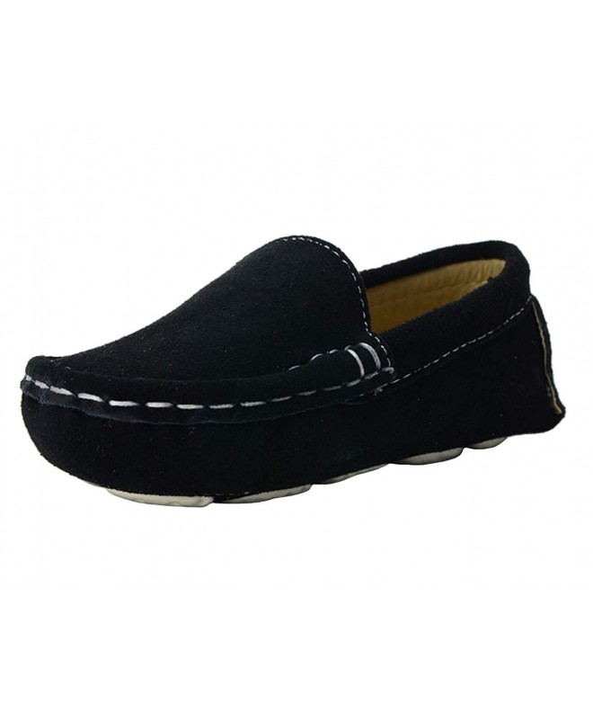 Loafers Boys' Girls' Suede Slip-On Loafers Flats Moccasins Comfort Casual Shoes (Toddler/Little Kid) - Black - CB18H826E4M $4...