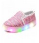 Loafers Girls' Light up Sequins Shoes Slip-on Flashing LED Casual Loafers Flat Sneakers (6M - Pink) - CG18EDZ3SXN $31.96