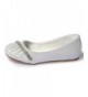 Loafers Little Girls Rhinestone Ballet Ballerina Glitter Flat Shoes - White - CT11UYAEYM7 $38.06