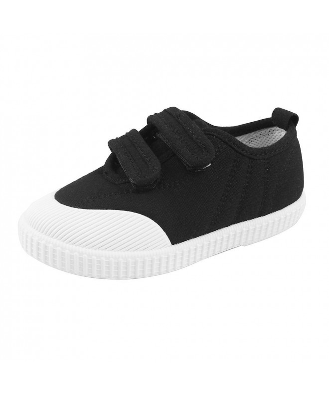 Loafers Boys' Girls' School Shoe Kids Lightweight Canvas Casual Low Top Sneakers Slip-On Loafers - Black - CQ18H48XRDD $28.39