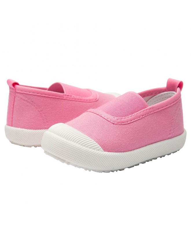 Loafers Baby Boys Girls Shoes Slip-on Casual Canvas Sneaker Flats for Toddler/Little Kid - Slip-on--pink - CE17YSOO4TY $26.78