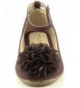Loafers Chiffon Flower Strap Flat - Plum - CZ12NZXNJC2 $32.04
