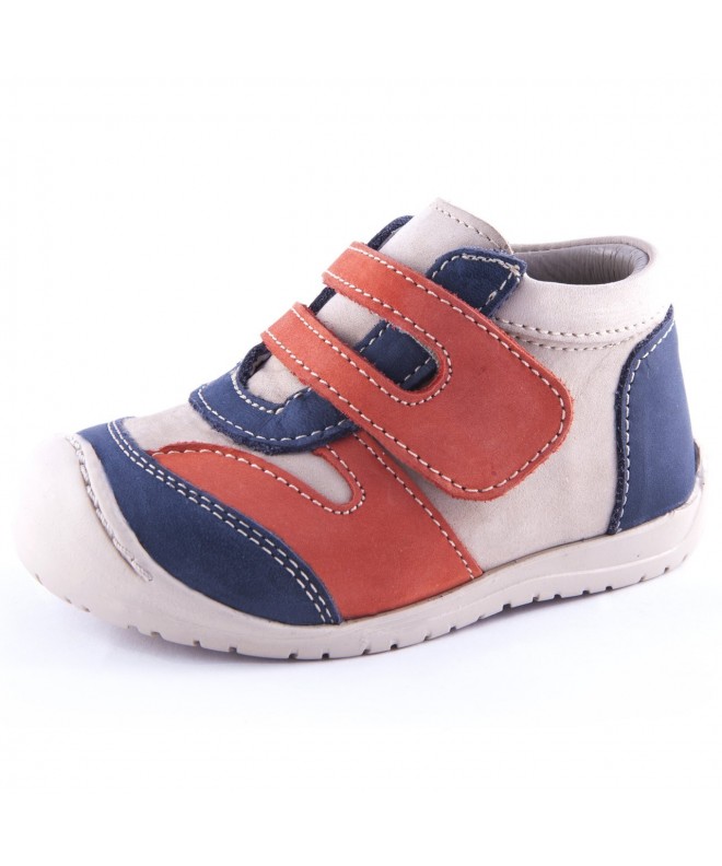 Boots Urban Logan Toddler Boy Boots Flats with Ankle and Arch Support Gray - Blue/Orange - CL12GVZAGIT $89.23