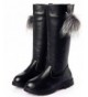 Hiking & Trekking Girl's Waterproof Pom Pom Back Zipper Fur Tall Riding Boots (Toddler/Little Kid/Big Kid) - Black - CN128B2R...