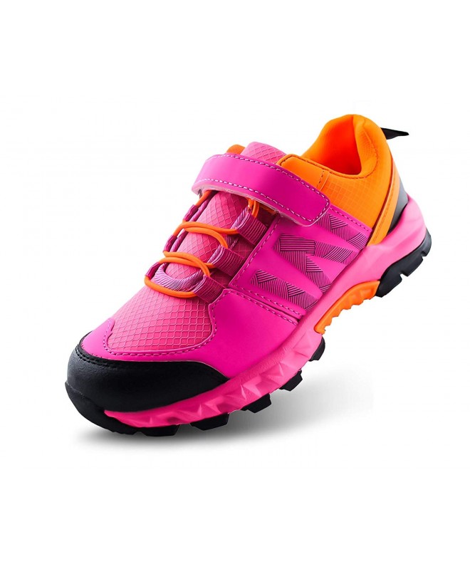 Hiking & Trekking Kids Hiking Shoes Outdoor Adventure Athletic Sneakers - Coral - CR18I03L3WU $45.30