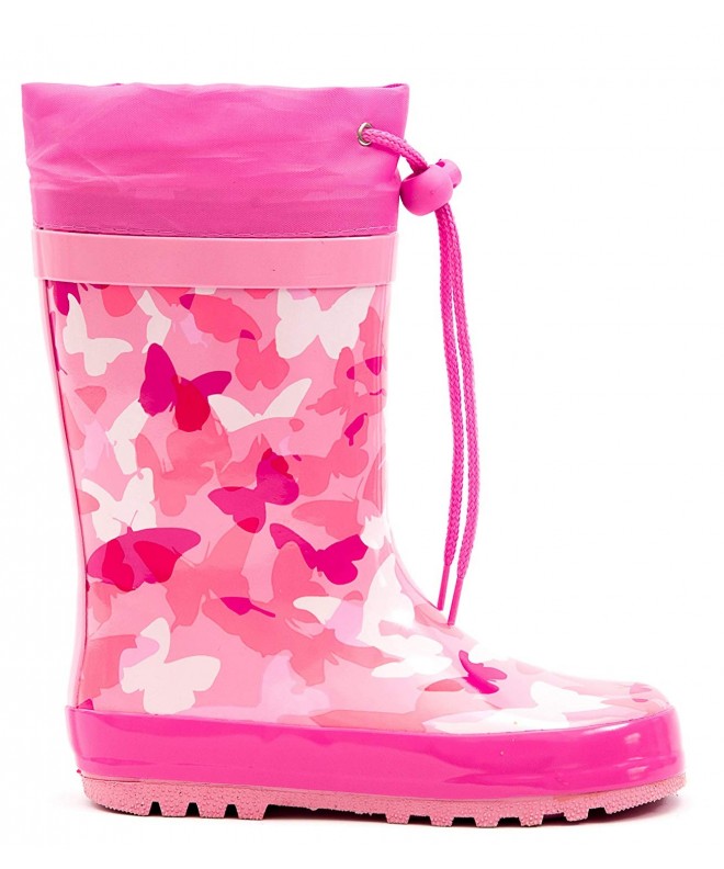 Rain Boots Toddler Kids Rubber Rain Boots - Butterfly Colorful - CX18GZDREHT $39.33