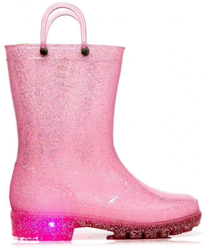 Rain Boots Toddler Kids Light Up Rain Boots - Light Up Pink - CY18G4LZ7HU $40.80