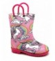 Rain Boots Kids Girls Printed Rainboots Assorted Prints Toddler/Little Kid/Big Kid Sizes - Unicorn - CH1869RC825 $32.83