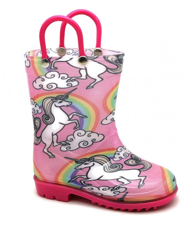 Rain Boots Kids Girls Printed Rainboots Assorted Prints Toddler/Little Kid/Big Kid Sizes - Unicorn - CH1869RC825 $34.56
