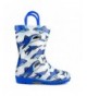Rain Boots Children's Rain Boots for Little Kids & Toddlers - Boys & Girls - White (Sharks) - CK18C2368NC $26.54