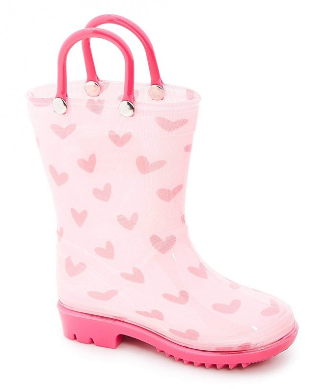 Rain Boots Kids Girls Printed Rainboots Assorted Animal Prints Toddler/Little Kid/Big Kid Sizes - Heart Print - CG180NEMH2U $...