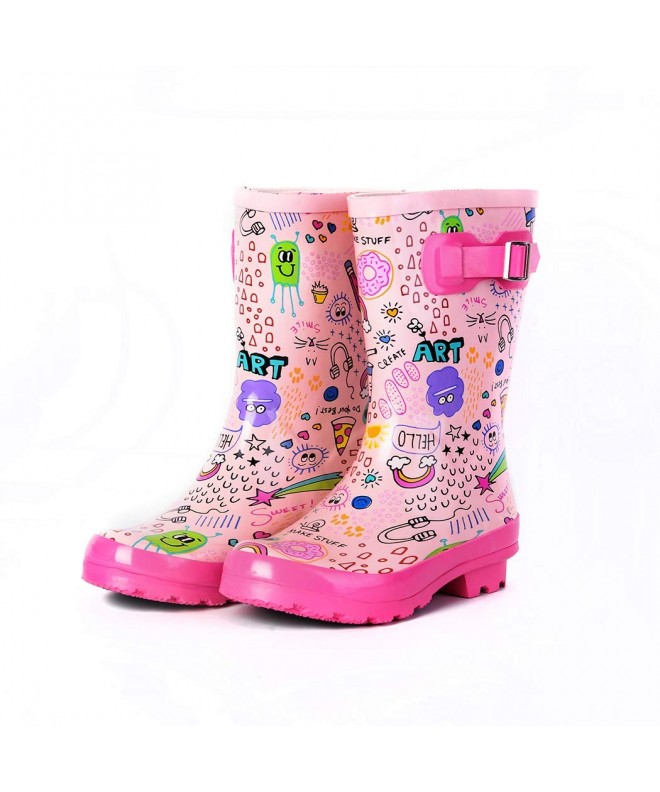 Rain Boots Natural Lightweight Waterproof Patterns Toddlers - B101pink - CJ18L3TE3OC $39.54