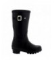 Rain Boots Unisex Kids Original Plain Wellie Rain Snow Winter Waterproof Mud Boots - Black - CL11ZVUS35Z $49.57