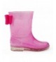 Rain Boots Girls Glitter Rubber Rain Boots 100% Waterproof with Bow - Pink - C718INEN8RS $41.62