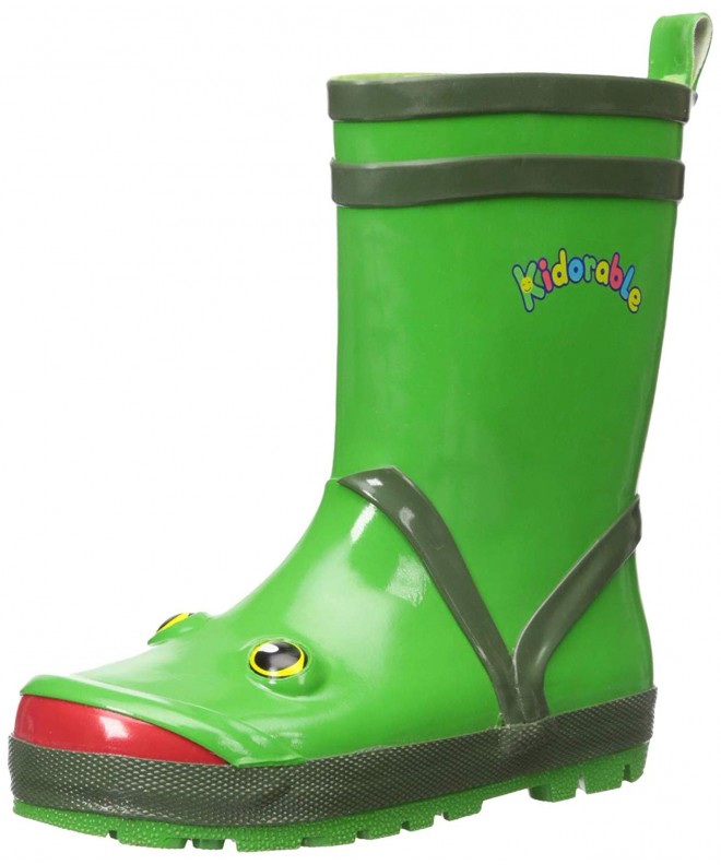 Rain Boots Boys Frog Rubber Rain Boots - Green - CI11297AIDR $67.44
