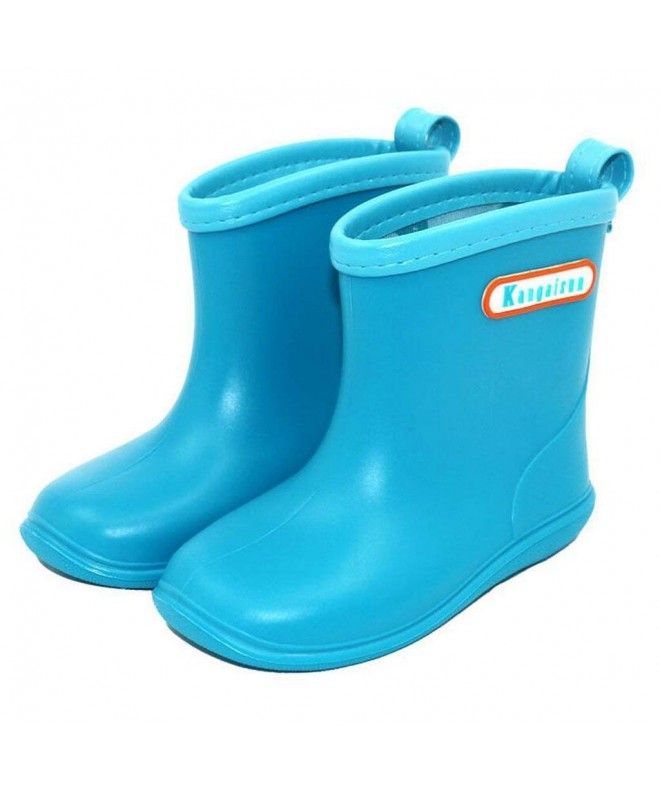 Rain Boots Toddler Waterproof Non Slip Wellington Children - Sky Blue - CN18INW8WM8 $34.02