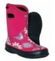 Rain Boots Kids Youth Bayou Rubber/Neoprene Waterproof Boots Rain - Pink Flowers - C6186REK4DM $79.84
