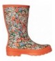 Rain Boots Girls Printed Welly Rain Boot - Bright Orange Ditsy - CE12KMNXNP5 $73.28