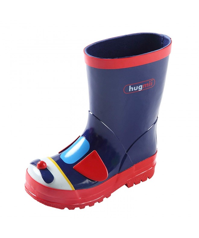 Rain Boots Toddler/Little Kids/Big Kids Boys and Girls Waterproof Thick Fun Prints Rubber Rain Boots - Navy - CY18LEK8U57 $41.17
