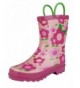 Rain Boots Puddle Play Kids Girls' Flower Printed Waterproof Easy-On Rubber Rain Boots (Toddler/Little Kids) - C3114I39SA9 $3...