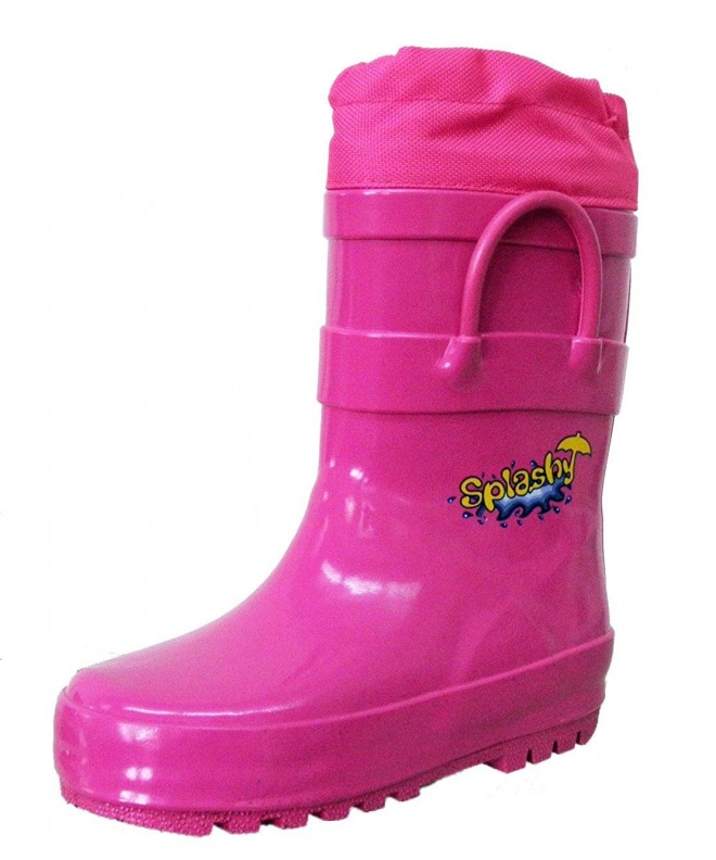 Rain Boots Children's Rain - Mud & Snow Boots with The Extra Long Protective Cuff - Hot Pink - CM17YHQ4KLT $40.19
