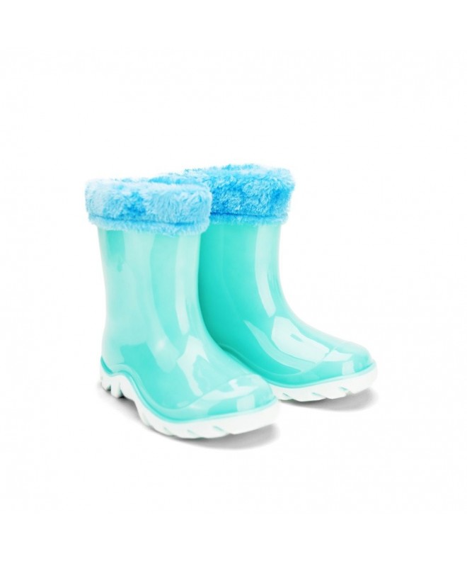 Rain Boots Sunny Kid's Girl's Ankle Flat Jelly Rain Boots Blue - CR12BJW5I7J $29.51