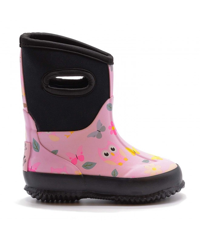 Rain Boots Children's Neoprene Rain Boots - Snow Boots - Muck Rain Boots - Owls - CB18IHI9GI5 $73.01
