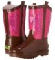Rain Boots Kids Waterproof Western Boot with Easy Pull on Handles - Western Cowgirl - CU124QXSMSF $54.34