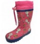 Rain Boots Toddler and Youth Girls Pink Cute Little Girls Design Rain Boot w/Tie and Lining - CD12BZEGVTF $29.24