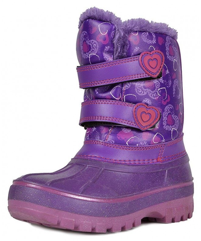Snow Boots Boys & Girls Toddler/Little Kid/Big Kid Faux Fur-Lined Ankle Winter Snow Boots - Purple-d - CY185M0YDLK $53.05