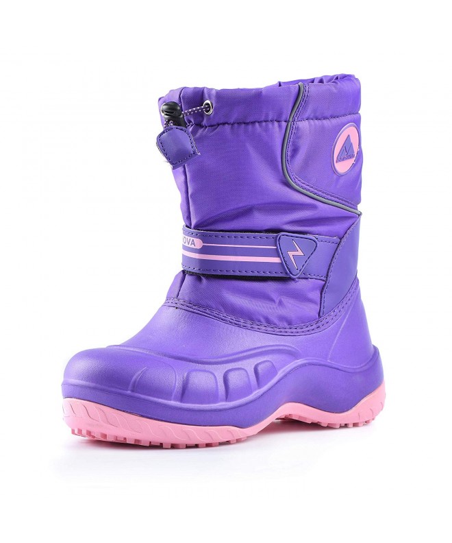 Snow Boots Boy's and Girl's Waterproof Winter Snow Boots - Nfwbn12 - Purple - C118EX364Q3 $47.94