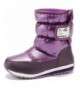 Snow Boots Kids Winter Snow Boots Waterproof Outdoor Warm Faux Fur Lined Shoes - Purple - CM18HAG5QLU $34.20