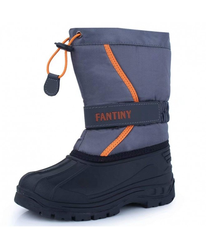 Snow Boots Fantiny Outdoor Waterproof Toddler - Grayorange - CV18DZNXQ7L $40.00