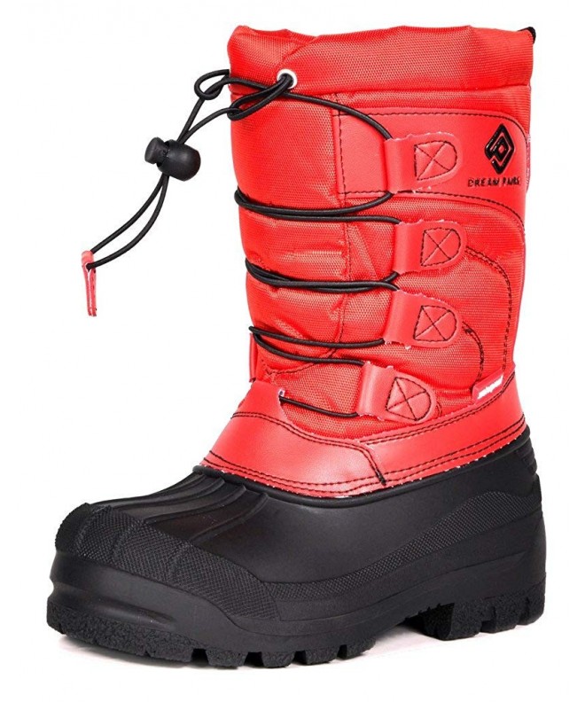 Snow Boots Boys & Girls Toddler/Little Kid/Big Kid Insulated Fur Winter Waterproof Snow Boots - Knorth-red - CE1848K00N5 $44.22