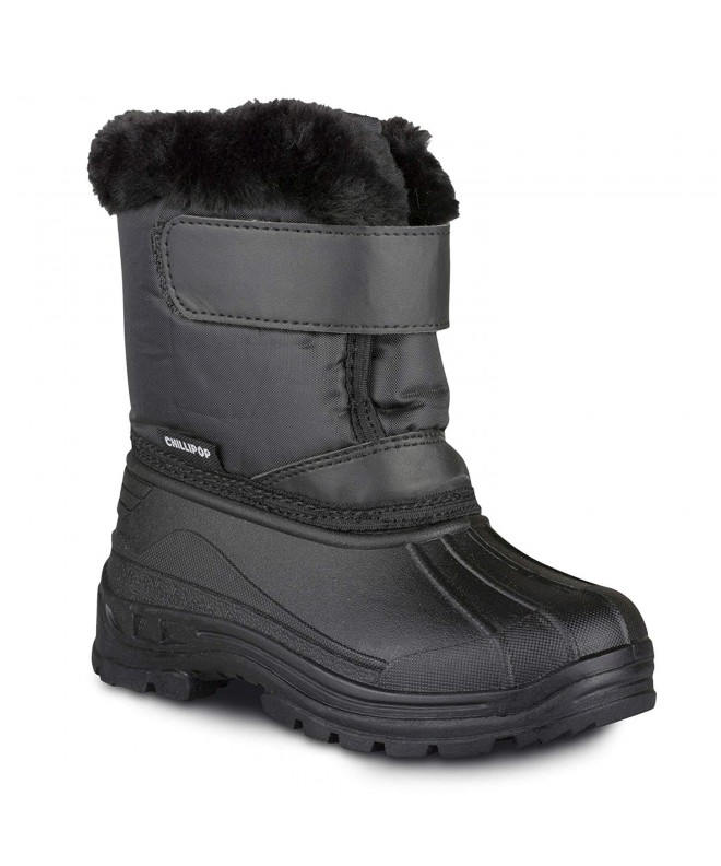Snow Boots Colored Insulated Snow Boots for Boys - Girls - Little Kids - Black - CG1853MZR4L $45.08
