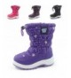 Snow Boots Girls Cold Weather Snow Boot Puffy (Toddler/Little Kid/Big Kid) Many Colors - Purple Snowflakes - CR17YLW7OYT $35.51
