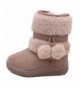 Snow Boots Toddler Baby Boy's Girl's Snow Boot Flat Pom Pom Winter Warm Shoes Ankle Booties (1-7 Years Kids) - Beige - CL129T...
