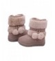 Snow Boots Toddler Baby Boy's Girl's Snow Boot Flat Pom Pom Winter Warm Shoes Ankle Booties (1-7 Years Kids) - Beige - CL129T...