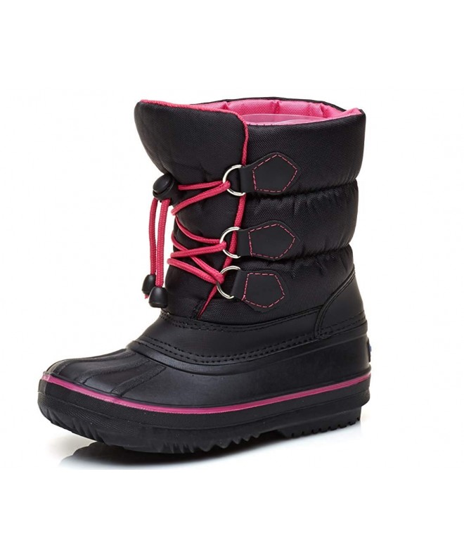 Snow Boots Boys Girls Toddler/Little Kids Warm Fur Lining Waterproof Frosty Winter Snow Boot Red - Red - CQ18L29N6KN $28.41