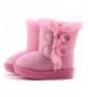 Snow Boots Little Girls Fur Lined Flower Winter Ankle Booties(Toddler/Little Kid) - Pink - C918LCYCHDZ $26.13