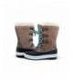 Snow Boots Leather Waterproof Comfortable - Taupe - CC18I07NNZ9 $72.26