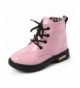 Boots Kids Boys Girls Waterproof Side Zipper Lace-Up Ankle Rain Martin Boots (Toddler/Little Kid) - A-pink - C218ISUN4TQ $30.33