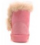 Snow Boots Girls Bailey Button Faux Shearling Fur Insulated Snow Boots Kids Winter Flat Shoes (Toddler/Little Kid) - Pink - C...